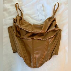 NWT Urban Outfitters Gold Corset Crop Top
